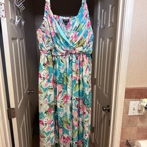 Torrid Floral Smocked Dress with Pink and Blue